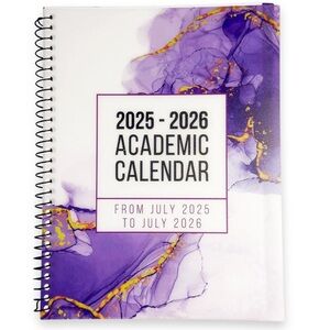 Mid year sale!! ! 25-26 PURPLE Academic Calendar w/ todo list 7a-7p color blocks